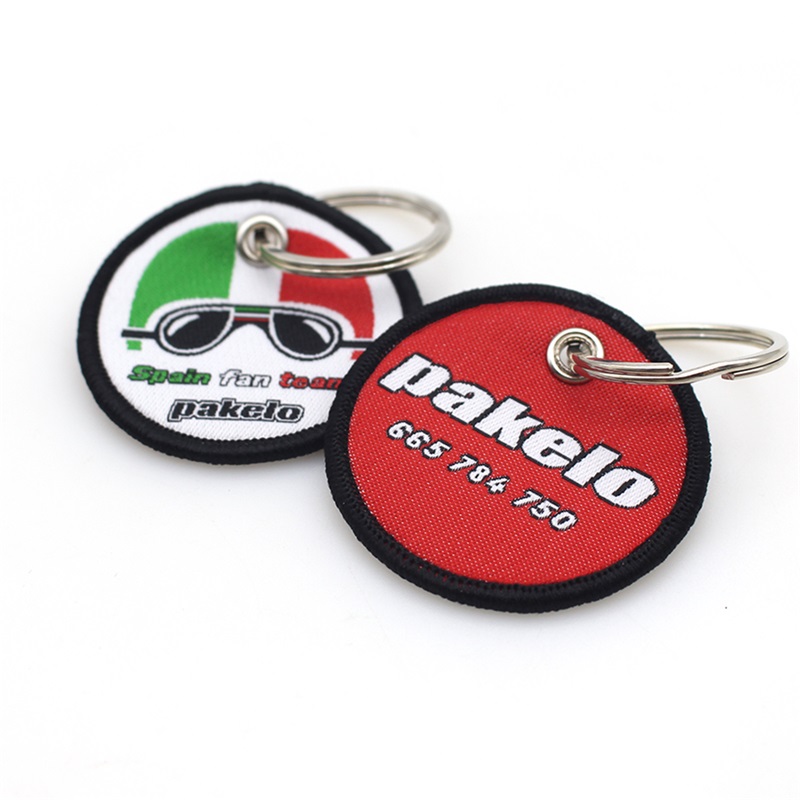 Embroidered keychain, fabric keychain