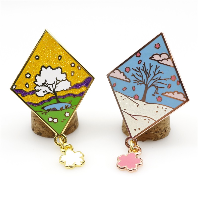  Scene Pin, Scenery Pin, Glitter Pin